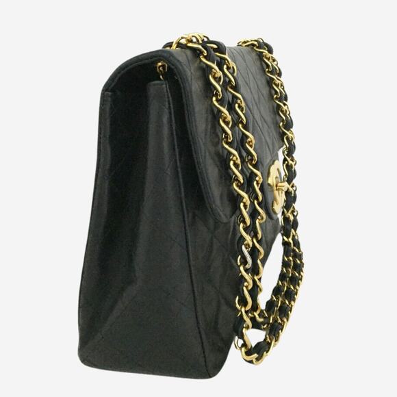 Authentic Vintage Chanel Lambskin Quilted Maxi Flap w 24k Gold-Plated Hardware - Picture 2 of 15